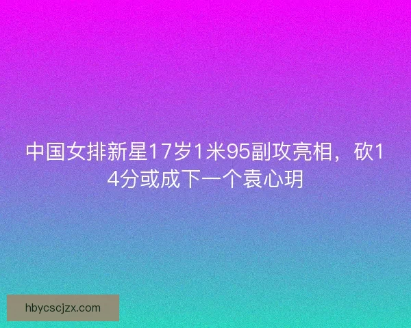 中国女排新星17岁1米95副攻亮相，砍14分或成下一个袁心玥